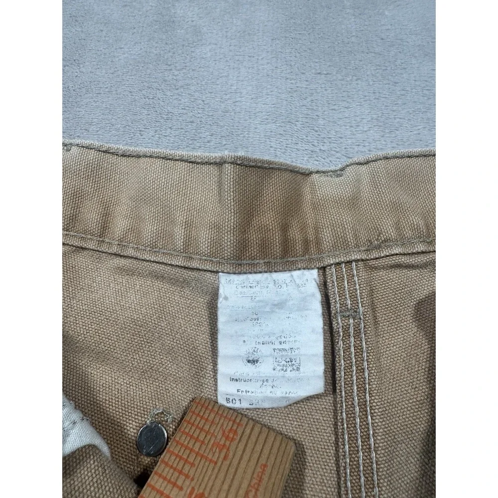 Vintage Carhartt B01 BRN Double Knee Pants Size 32x29 Fade Distress MADE IN USA